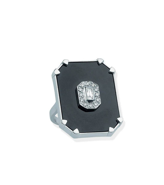 DARK ONYX RECTANGLE DIAMOND RING