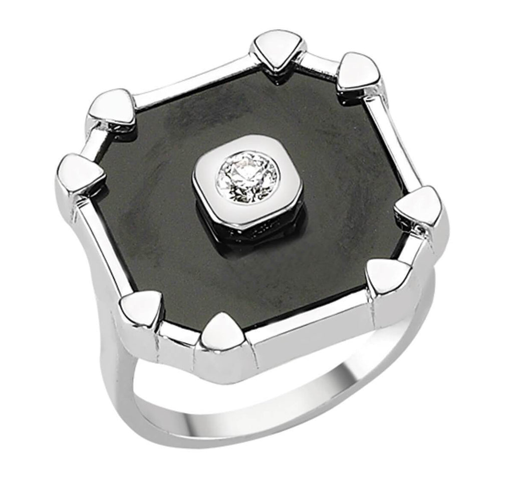 DARK ONYX MINI SOLITAIRE SIGNET