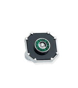 DARK ONYX SQUARE EMERALD & DIAMOND RING