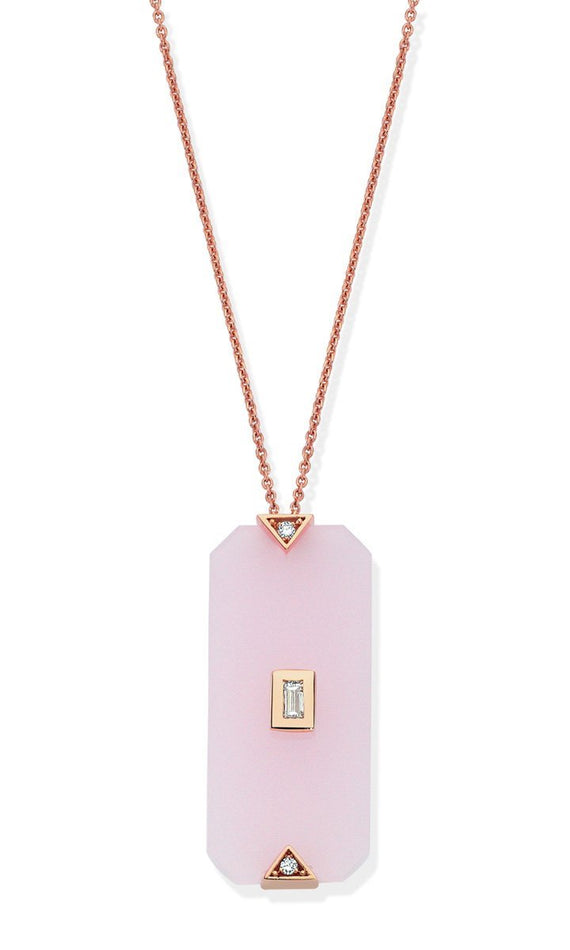 DEEPSEA ROSE QUARTZ BAGUETTE NECKLACE