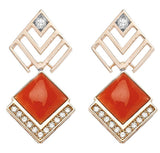 GEOMETRIA DIAMOND & CARNELIAN EARRINGS