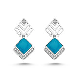 GEOMETRIA DIAMOND & TURQUOISE EARRINGS