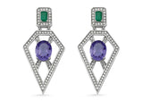 HARMONY STATEMENT TANZANITE & EMERALD EARRINGS