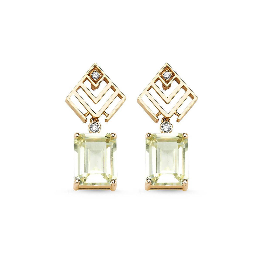 LUNA LUCE GEO YELLOW TOPAZ EARRINGS