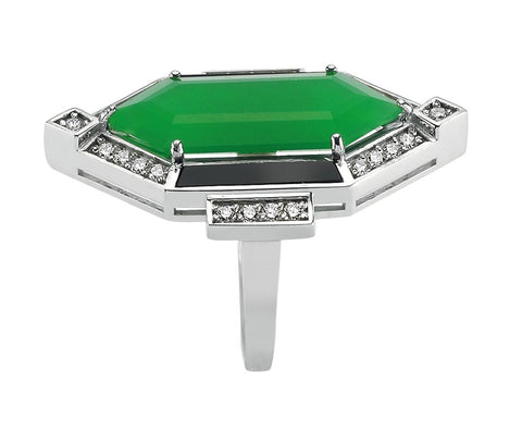 QUEENSLAND ONYX JADE & DIAMOND RING